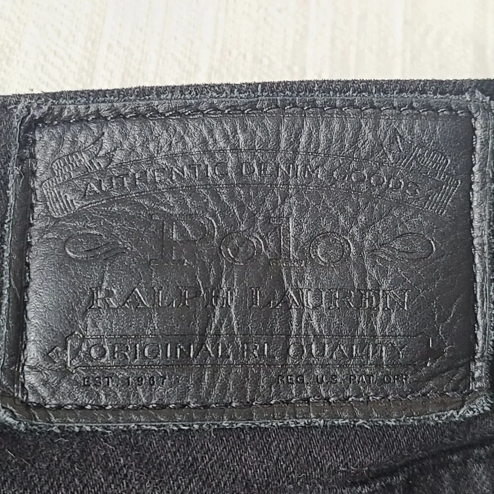 Polo Ralph Lauren Varick Slim Straight Jeans Mens 30x30 Black Stretch Denim